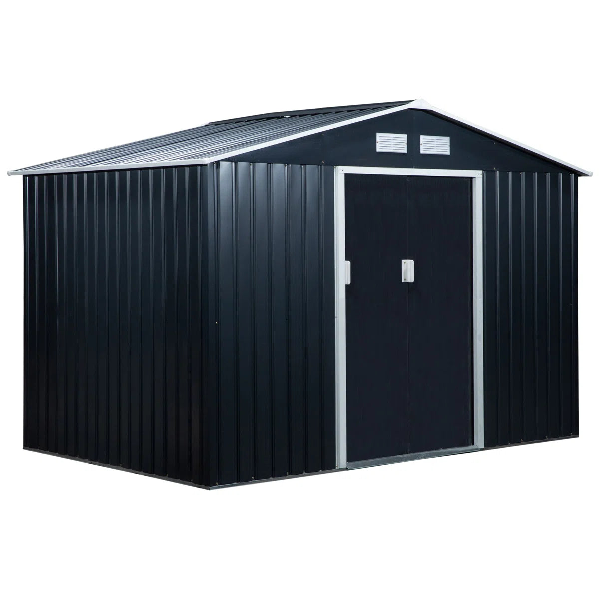9 x 6 ft Metal Garden Shed, Outdoor Storage Shed with Lockable Doors