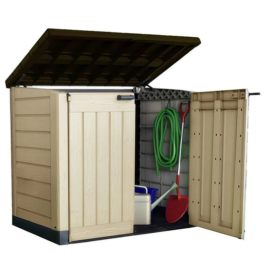 1200L Outdoor Storage Shed - Beige / Brown