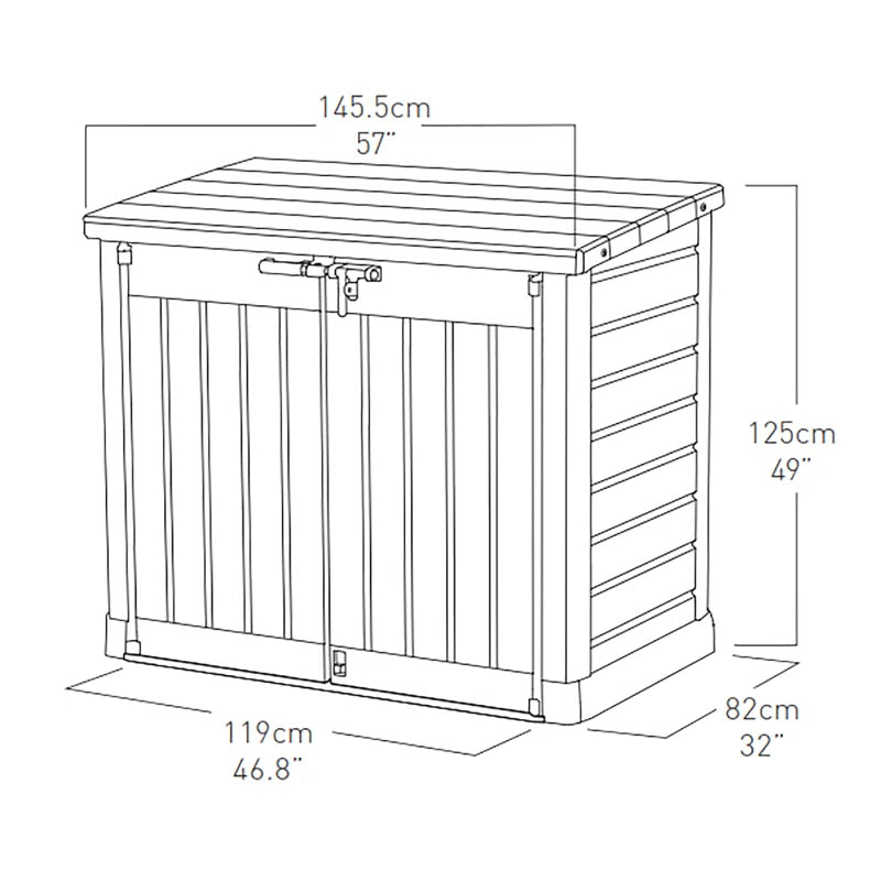 1200L Outdoor Storage Shed - Beige / Brown