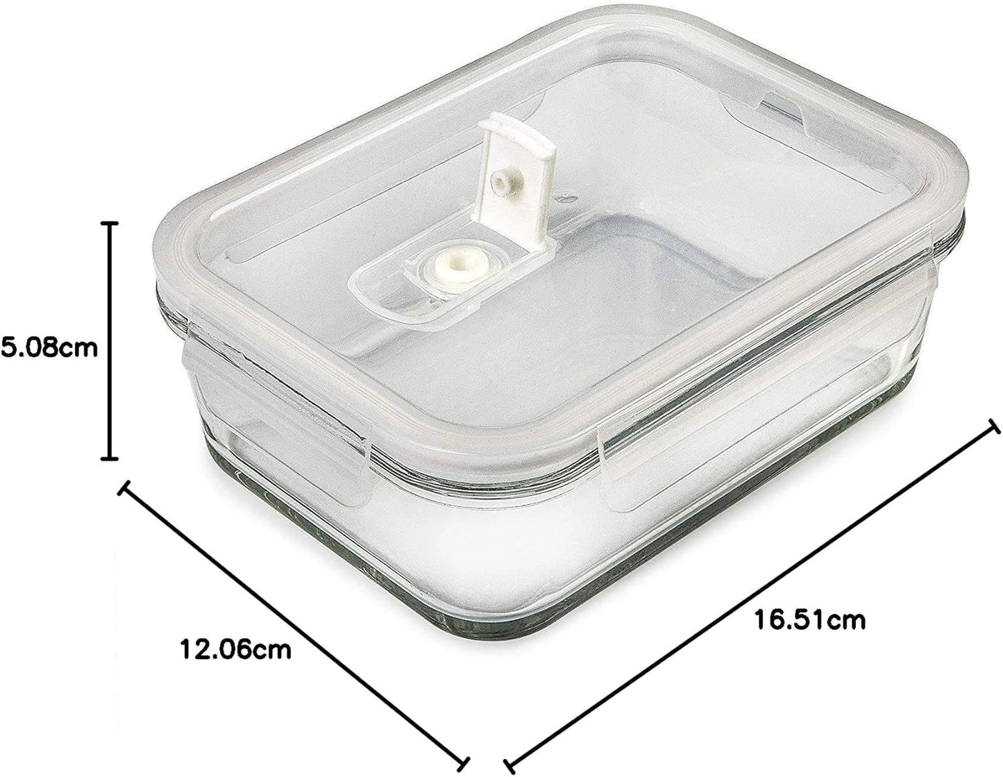 [5-Pack] Food Prep & Storage Glass Containers with Lids - Airtight Glass Meal Prep Containers Reusable