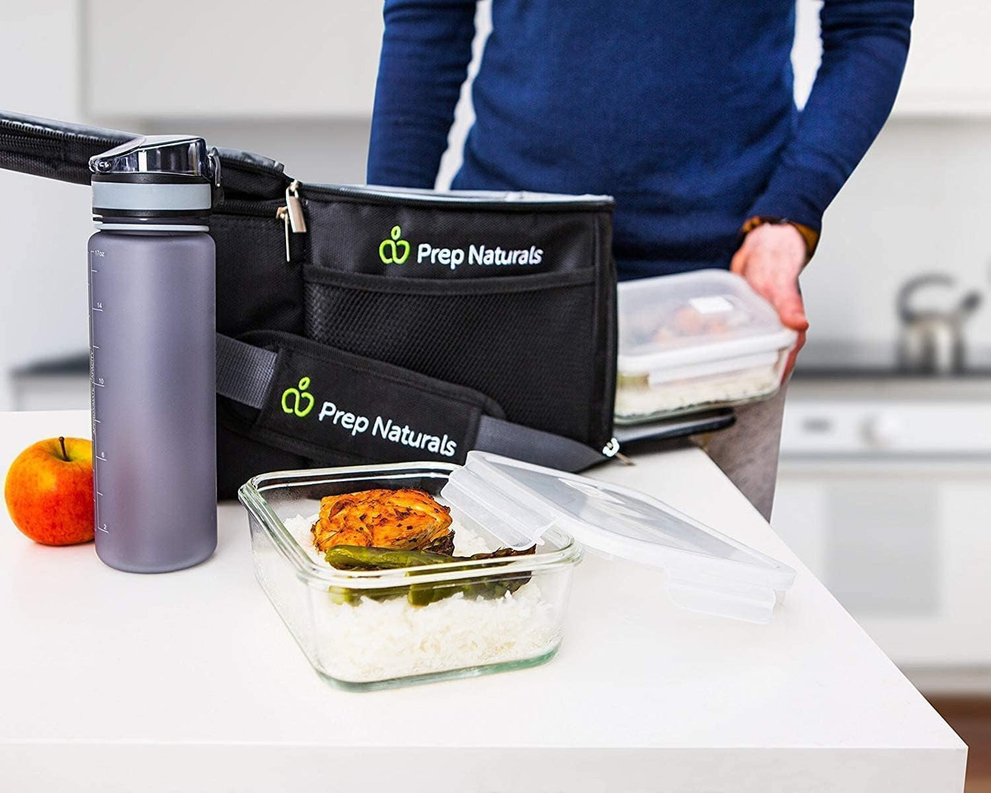 [5-Pack] Food Prep & Storage Glass Containers with Lids - Airtight Glass Meal Prep Containers Reusable