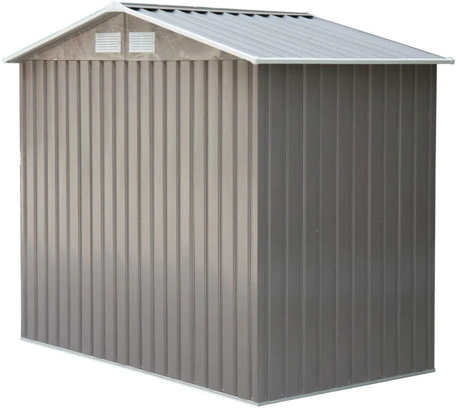 7 x 4 ft Metal Apex Garden Shed, Outdoor Storage Shed with Lockable Door