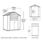 4 x 6 ft Heavy-Duty Plastic Garden Shed, Grey Outdoor Storage Shed with Ventilation, Weather-Resistant Construction & Durable Floor