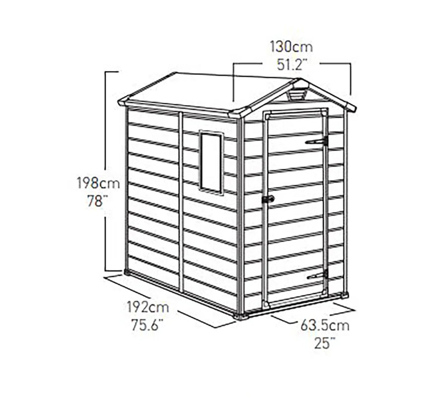 4 x 6 ft Apex Garden Shed, Outdoor Wooden Storage Shed